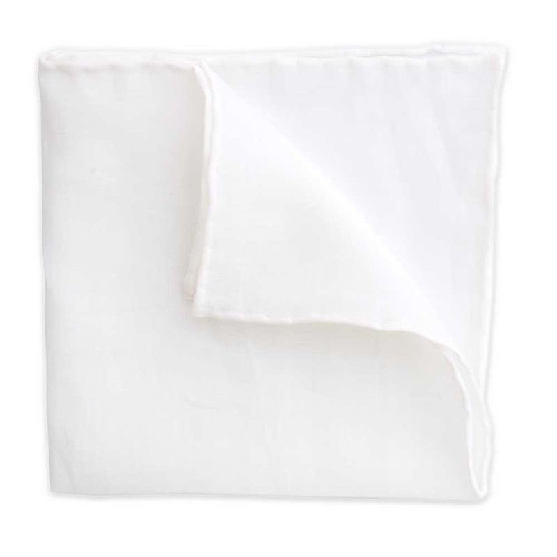 White linen pocket square from Beau Ties