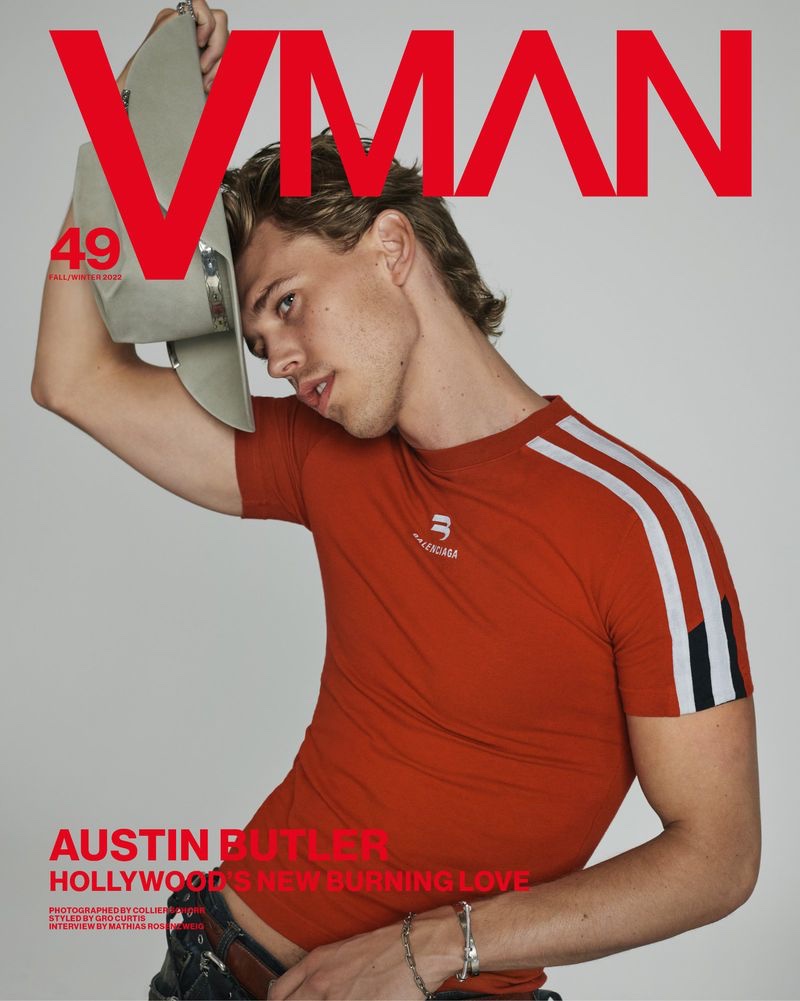 Austin Butler Cover 2022 VMAN Balenciaga Fitted Tee