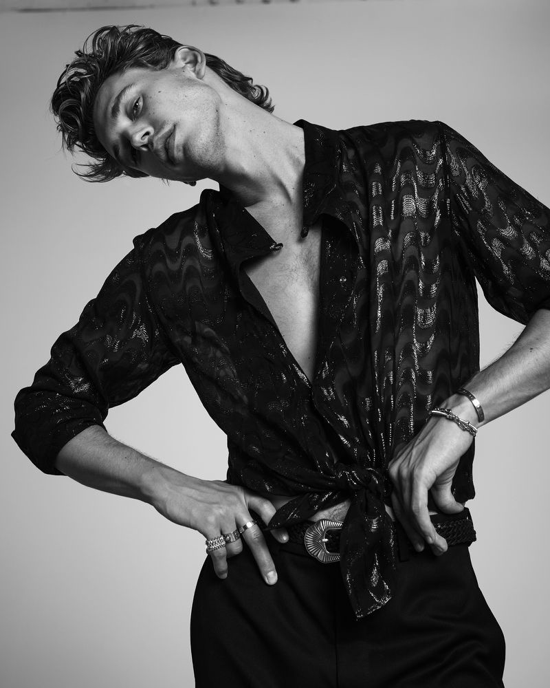 Austin Butler Giorgio Armani Black Style 2022 VMAN Photoshoot