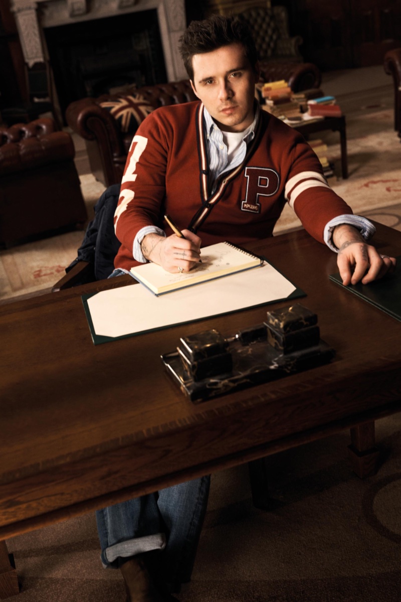 Brooklyn Beckham Cardigan Sweater Pepe Jeans Campaign Men Fall 2022 » Brooklyn Beckham Dons Collegiate Style for Pepe Jeans Campaign Brooklyn Beckham Cardigan Sweater Pepe Jeans Campaign Men Fall 2022