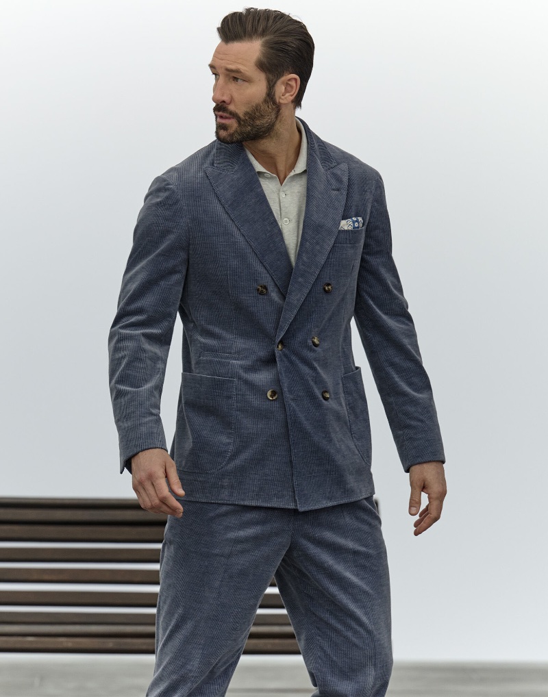 Brunello Cucinelli Men Fall 2022 Corduroy Suit John Halls Model