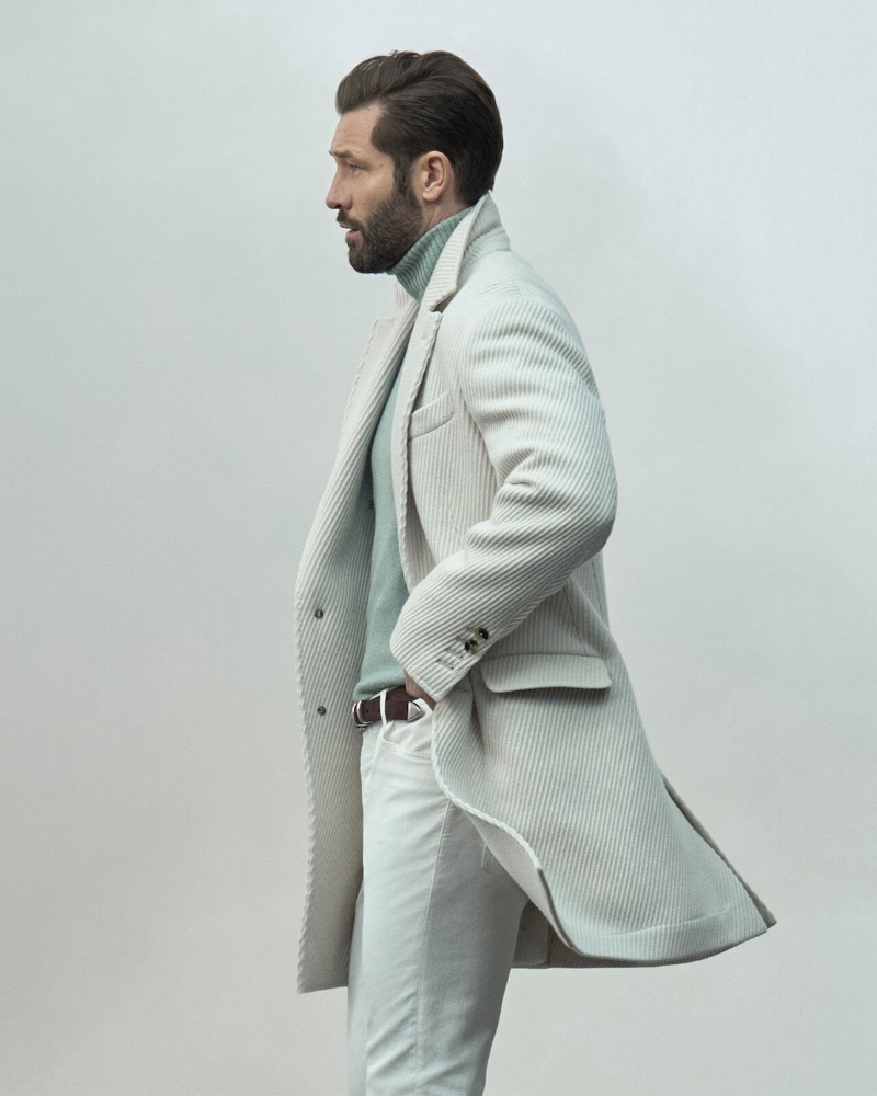 Brunello Cucinelli Men Fall 2022 Corduroy Coat John Halls Model