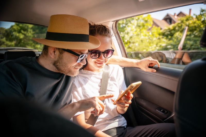 Couple Sunglasses Car Ride Travel