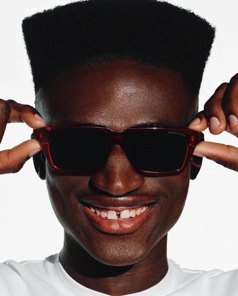 Sheik Umar Model Emporio Armani Sustainable Eyewear Campaign Fall 2022