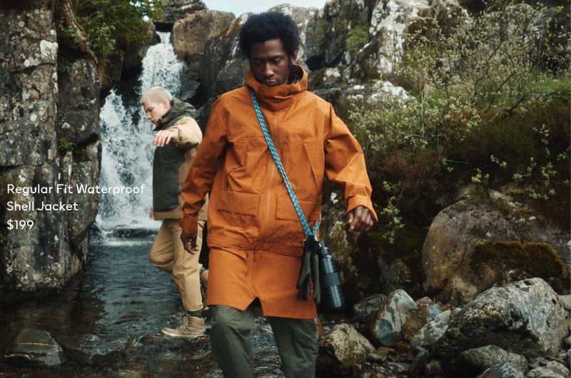 H&M Waterproof Shell Jacket Men 2022 Tom Banks Kyrone Oak Model