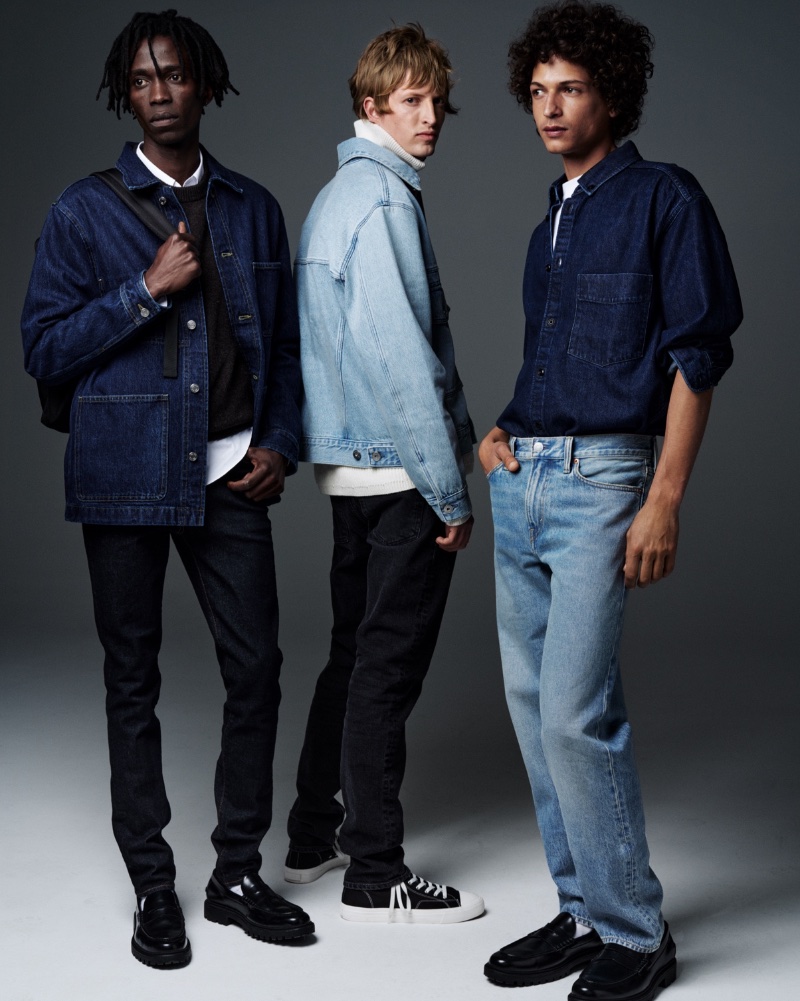 H&M Men's Jeans Fit Guide 2022 Nino Pereira Delta van Melle Djavan Mandoula Model