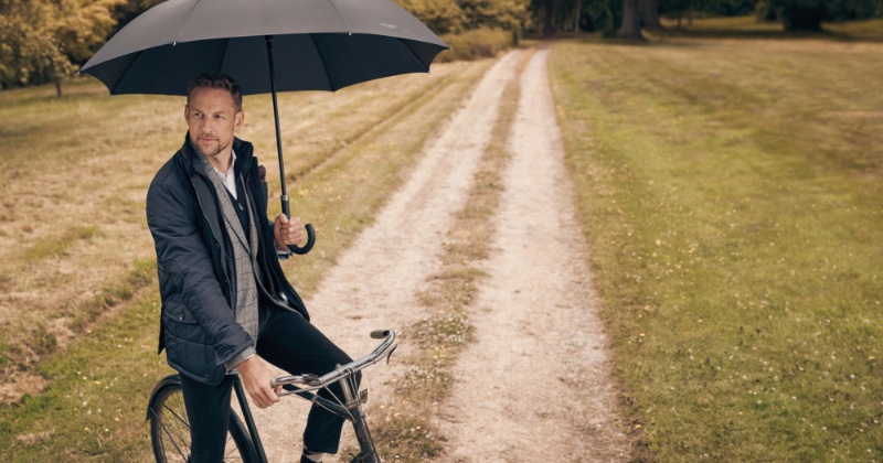 Jenson Button Hackett London Campaign Fall 2022 Umbrella