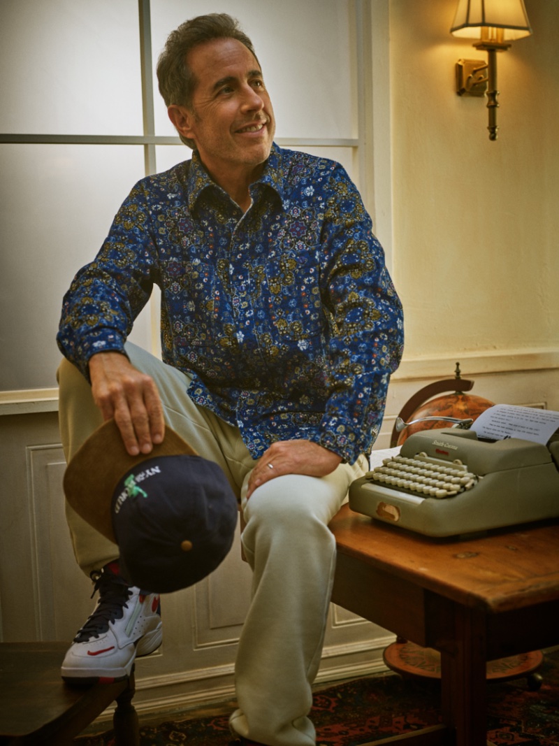 Jerry Seinfeld Kith Campaign Fall 2022 Paisley Print Shirt