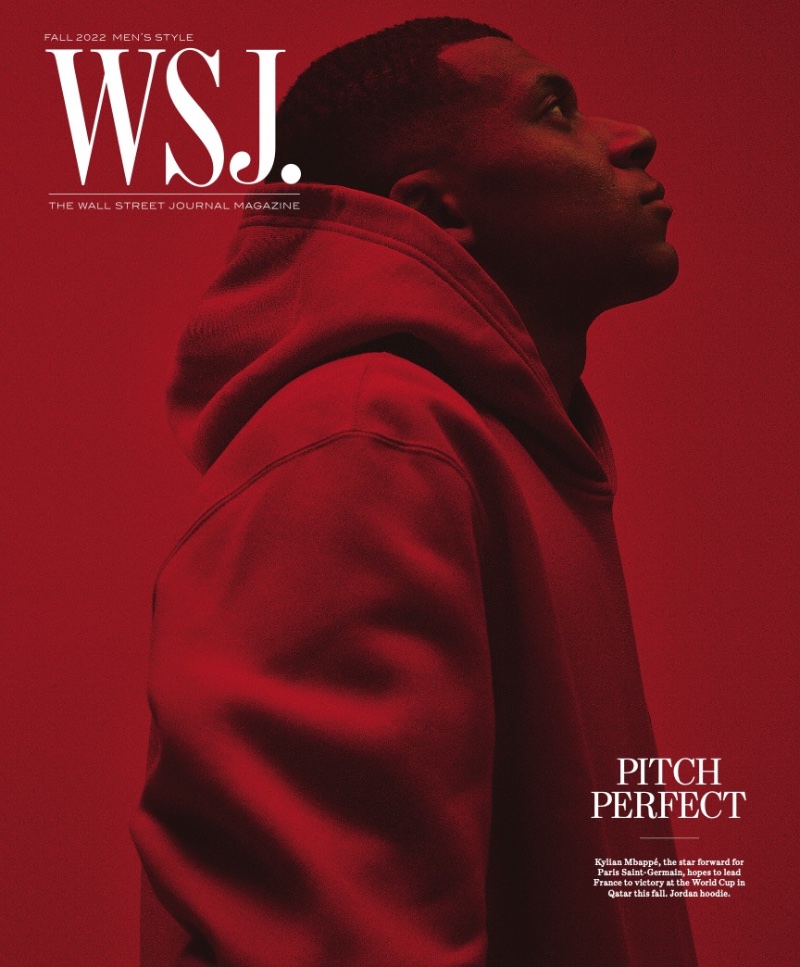 Kylian Mbappé WSJ. Magazine Cover 2022 Red » Kylian Mbappé Covers WSJ. Magazine, Wears Dior Men Kylian Mbappé WSJ. Magazine Cover 2022 Red