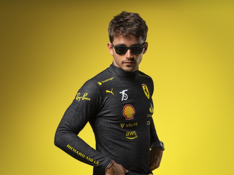 Charles Leclerc Ray-Ban Wayfarer Carbon Fiber Scuderia Ferrari Sunglasses 2022