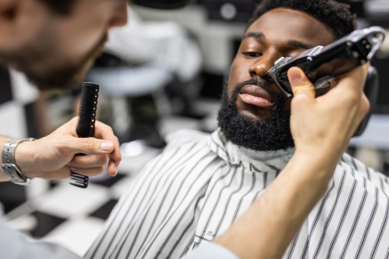 Black Man Barbershop Beard Mustache