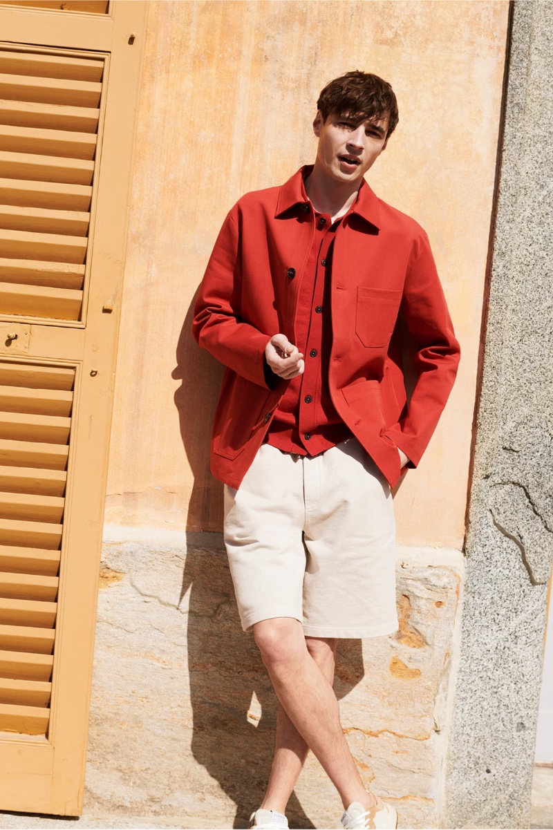 Closed Campaign Fall 2022 Adrien Sahores Model Red Overshirt
