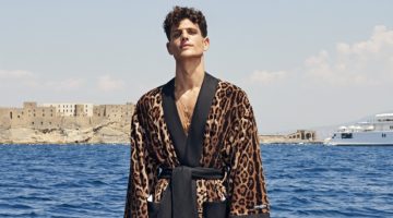 Dolce & Gabbana Casa Campaign 2022 Pau Ramis Model Leopard Print Robe