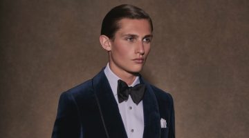Huntsman Achieves Sartorial Proportions Huntsman Campaign Fall 2022 Thomas Gray Model Evening Wear Tuxedo Jacket