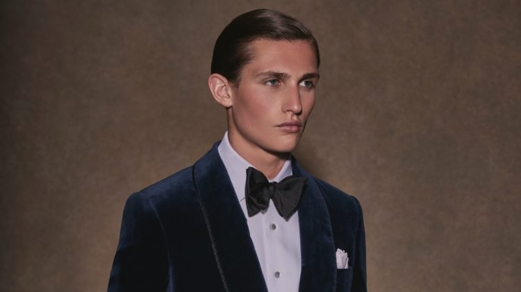 Huntsman Campaign Fall 2022 Thomas Gray Model Evening Wear Tuxedo Jacket