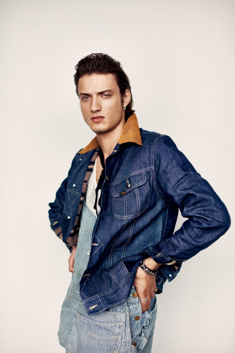 Lee Archives 2022 Serge Rigvava Model Men Vintage Storm Rider Denim Jacket