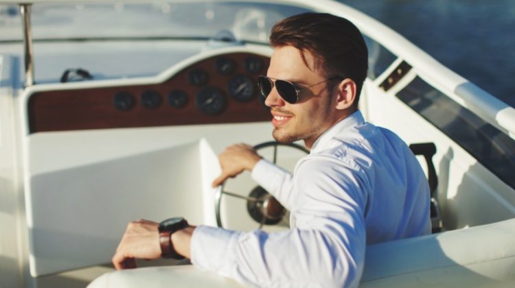 Man Driving Boat Sunglasses