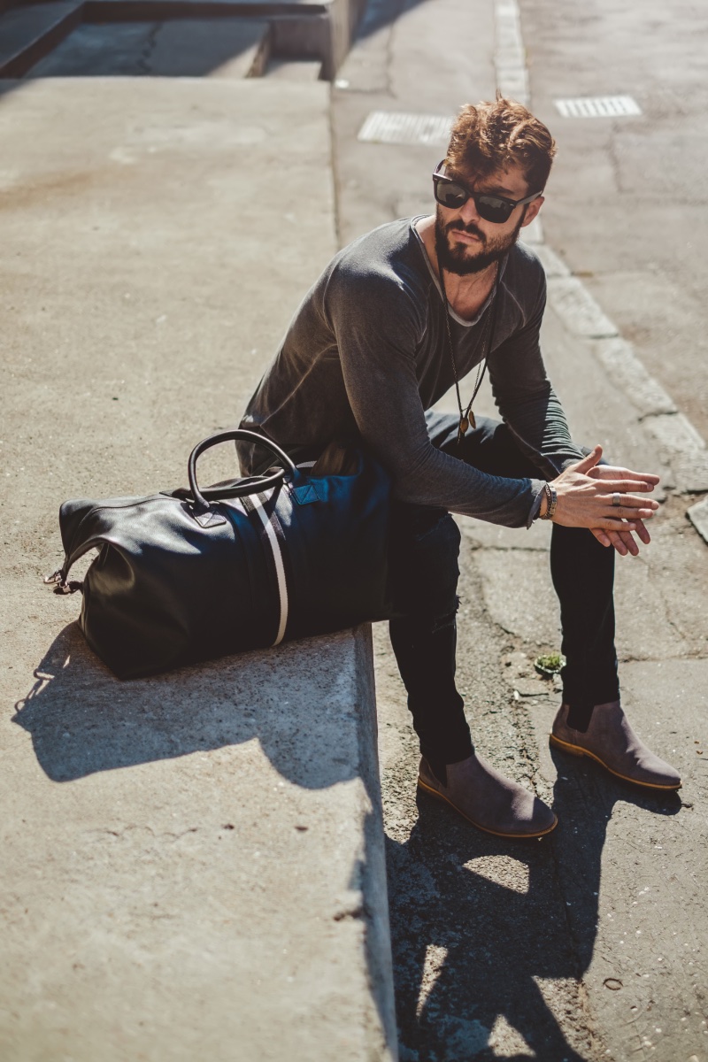 Man Modern Style Accessories Necklace Bag Sunglasses Man Modern Style Accessories Necklace Bag Sunglasses