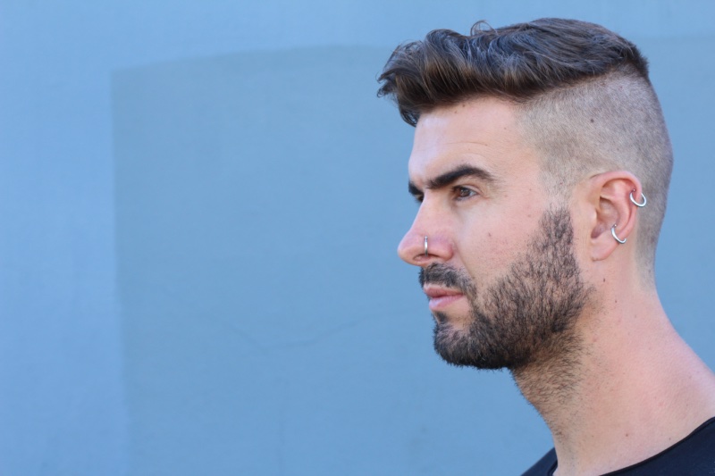 Man Undercut Hairstyle Nose Piercing Ear Piercings Man Undercut Hairstyle Nose Piercing Ear Piercings