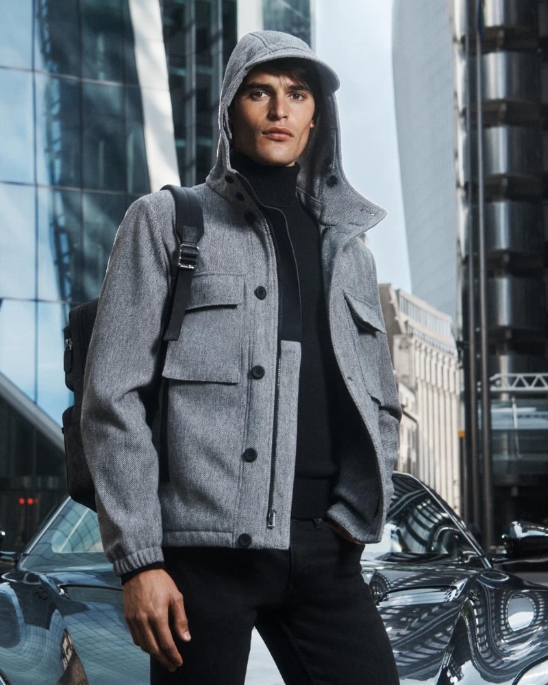 Michael Kors Men Campaign Fall 2022 Parker van Noord Model Hooded Jacket