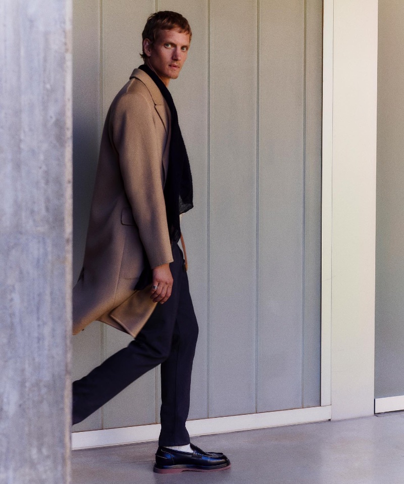 Agnona Men Campaign Fall 2022 Paul Boche Model Coat