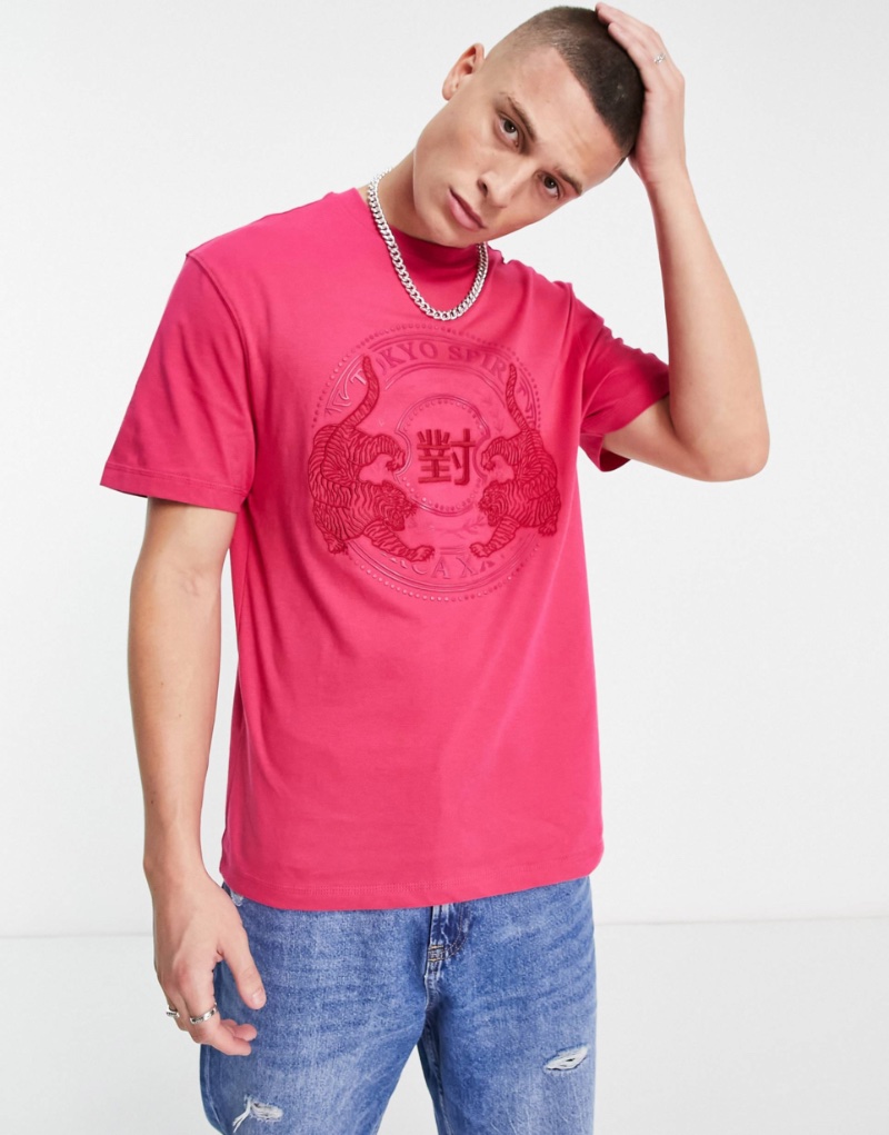 River Island Japanese Print T-shirt Bright Pink