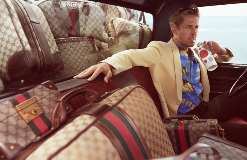 Ryan Gosling Yellow Suit Jacket Gucci Valigeria Campaign 2022
