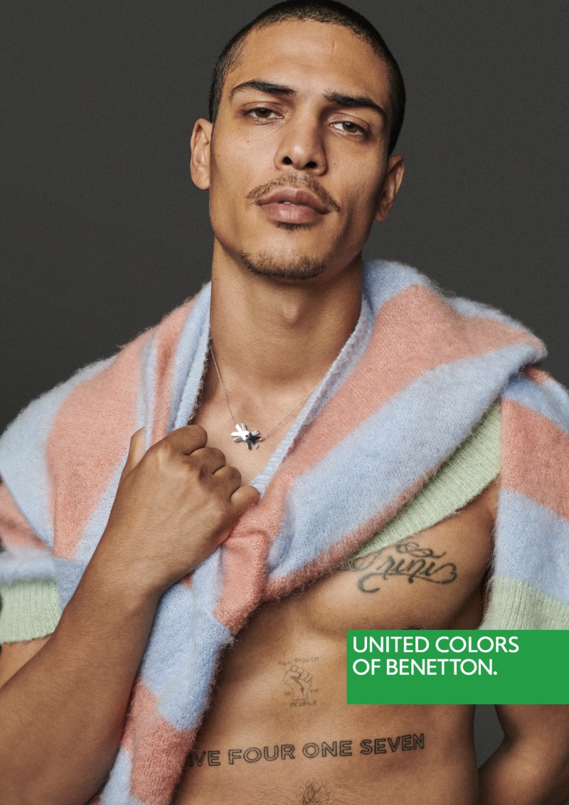 United Colors of Benetton Men Campaign Fall 2022 Geron McKinley Model