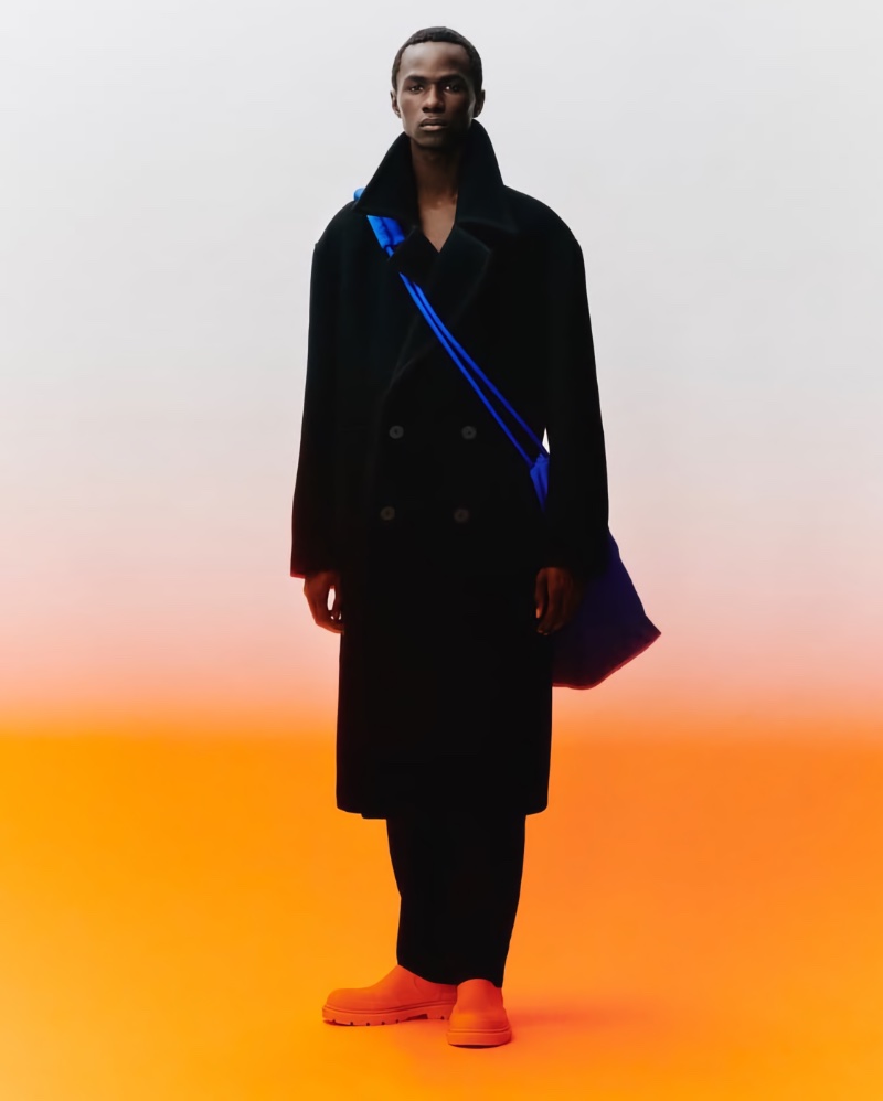 Zara Man Color Collection 2022 Malick Bodian Model Coat