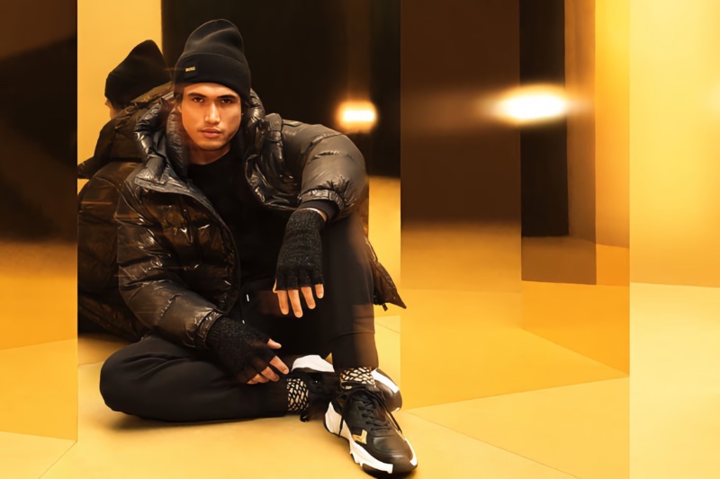 Charles Melton BOSS Holiday 2022 Campaign Men Puffer Jacket » Charles Melton Celebrates Golden Holidays with BOSS Charles Melton BOSS Holiday 2022 Campaign Men Puffer Jacket