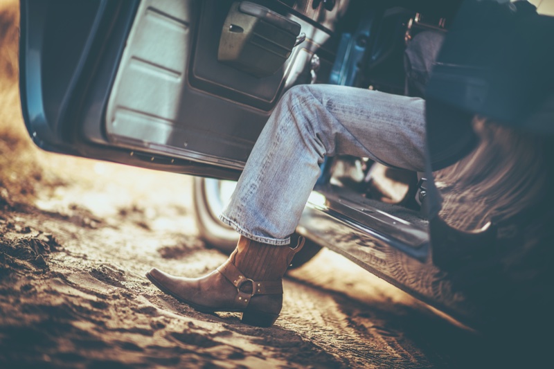 Woman Wearing Cowboy Boots from Western Wear Clothing Campaign