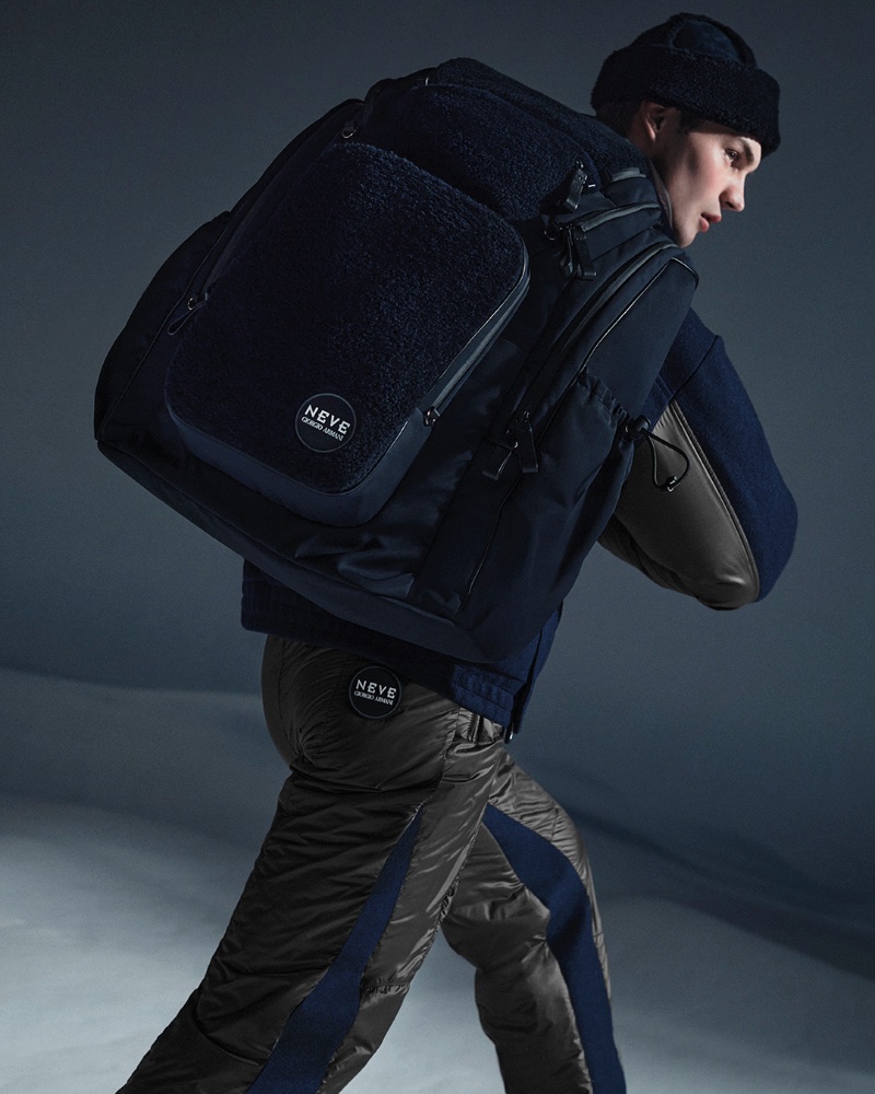 Showing off a stylish new backpack, Kit Butler connects with Giorgio Armani Neve for fall-winter 2022-23. » Kit Butler Returns as the Face of Giorgio Armani Neve Showing off a stylish new backpack, Kit Butler connects with Giorgio Armani Neve for fall-winter 2022-23.