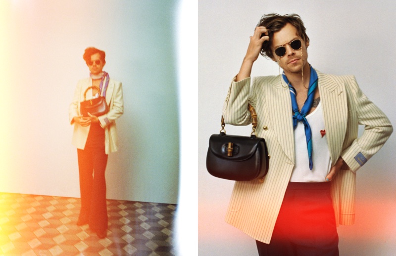 Harry Styles Gucci HA HA HA Campaign 2022 Purse » Harry Styles Plays Dress Up for Gucci HA HA HA Campaign Harry Styles Gucci HA HA HA Campaign 2022 Purse