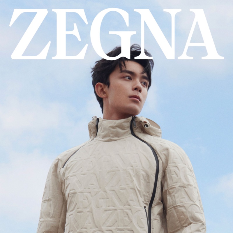 Taking the spotlight, Leo Wu fronts the Zegna Outdoor collection campaign.