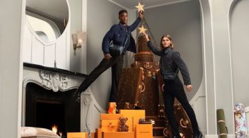 Decorating a luxurious Louis Vuitton Christmas tree, Babacar N'Doye and Teo Fortin front the brand's holiday 2022 campaign.