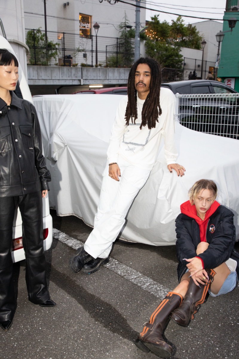 Luka Sabbat sports a white look from his new ABOUT YOU collaboration.