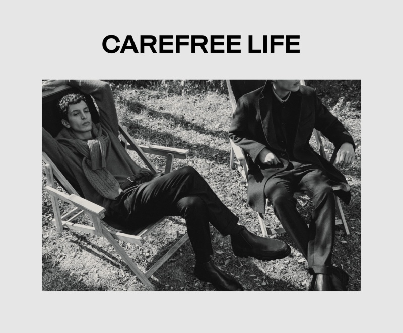 Models Takfarines Bengana and Lucas El Bali star in Massimo Dutti's latest lookbook for men entitled "Carefree Life." 