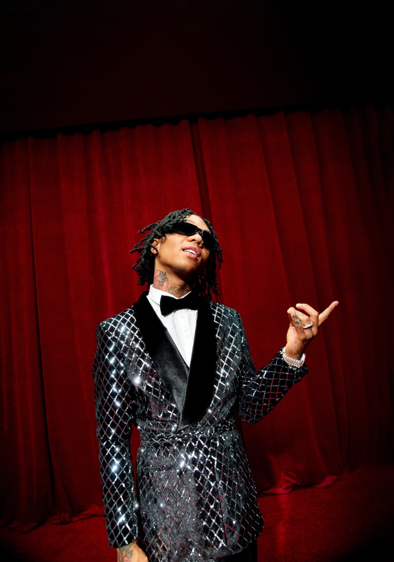 Swae Lee boohooMAN Party Campaign 2022 Diamond Sequin Blazer