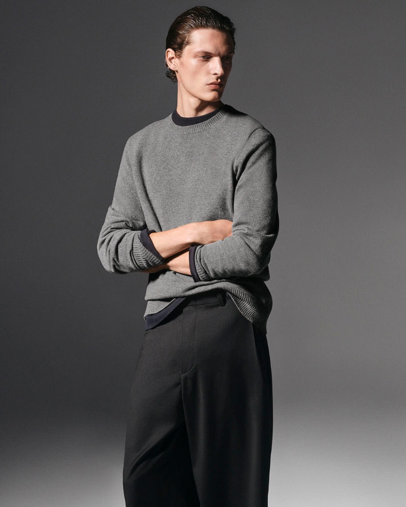 COS Relaxed-fit Sweater, Relaxed-fit Wide-leg Wool Pants