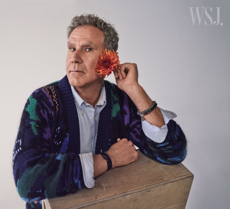 Will Ferrell Cardigan Sweater WSJ Magazine Photoshoot