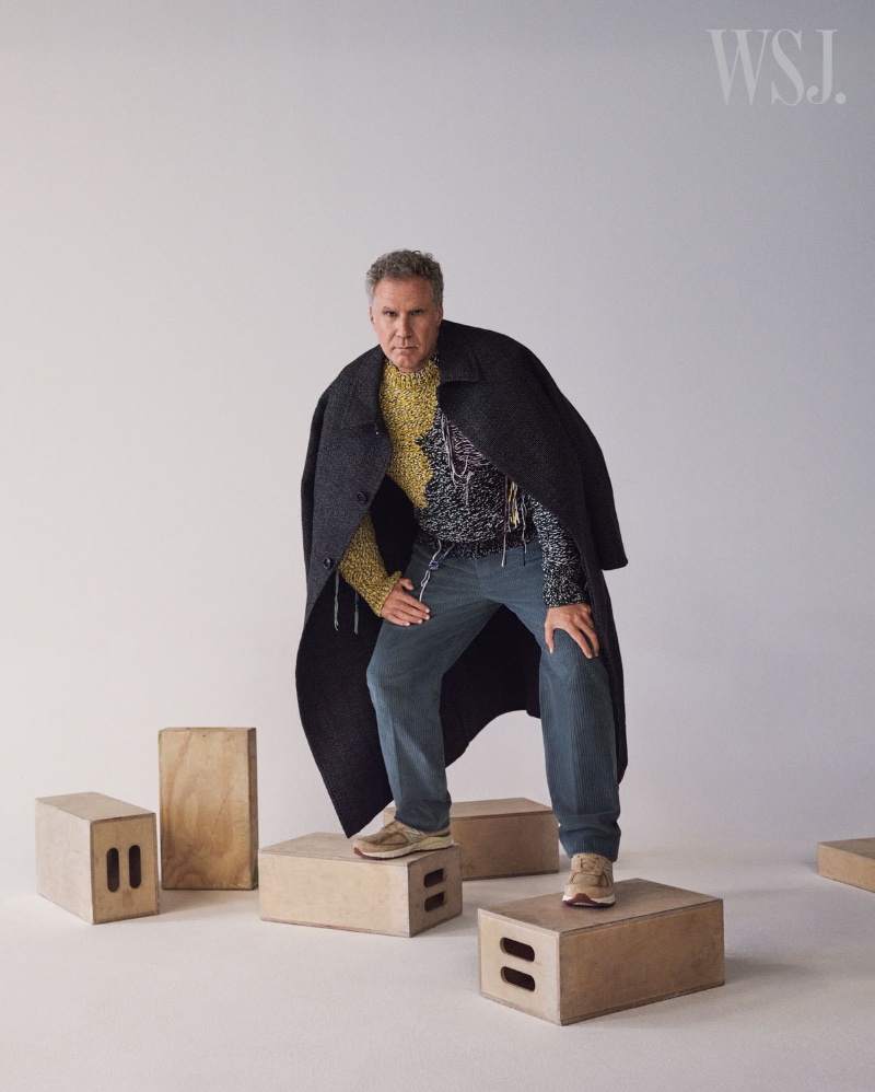 Actor Will Ferrell sports an AMI coat with an OAMC sweater, Loro Piana pants, and New Balance sneakers. » Will Ferrell Talks Spirited with WSJ. Magazine Actor Will Ferrell sports an AMI coat with an OAMC sweater, Loro Piana pants, and New Balance sneakers.