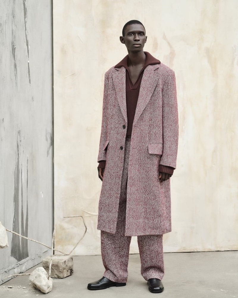 In front and center, Fernando Cabral wears a herringbone look from the Zara Edition capsule collection.
