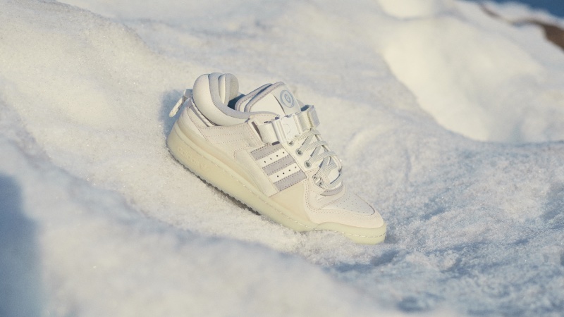 The Bad Bunny x adidas Originals Last Forum sneakers embrace shades of white for winter.