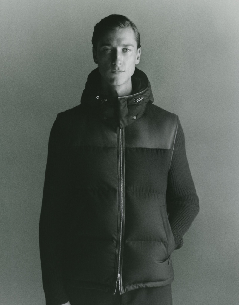 In front and center, Harvey James tackles winter style in Dunhill's new Archive Deco capsule collection.
