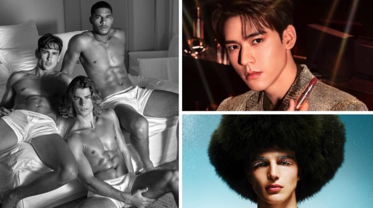 Week in Review: Models Giorgio Ramondetta, Corrado Martini, and Tyler Forbes for Dsquared2 Underwear, Gong Jun for Charlotte Tilbury, Sacha Bilal for Jean Paul Gaultier