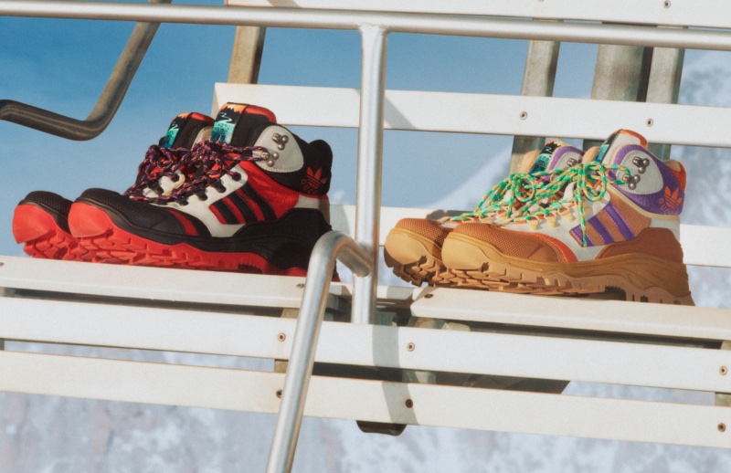 Hiking boots from the adidas x Gucci collection take the spotlight.