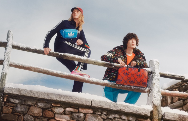 Models Alexis Tiem and Paul-Emile Paillier star in the Gucci Après-ski campaign.