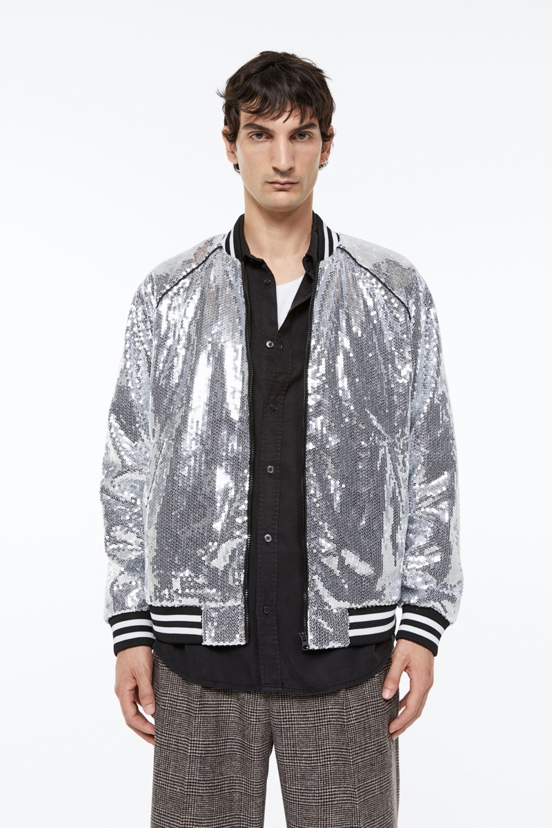 H&M Sequined Bomber Jacket » Party Time! Explore H&M's Newest Men's Looks H&M Sequined Bomber Jacket