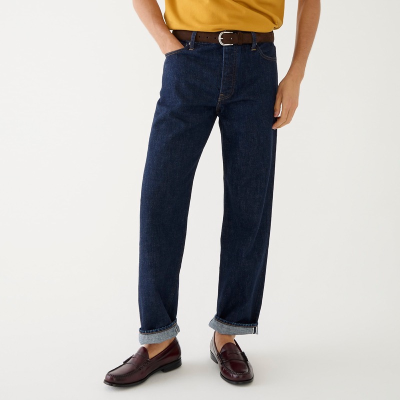 J.Crew Classic Straight-fit Jeans in Japanese Selvedge Denim Resin Rinse