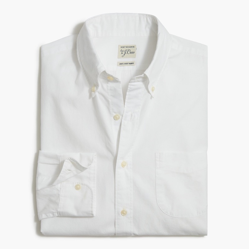 J.Crew Secret Wash Cotton Poplin Shirt in White